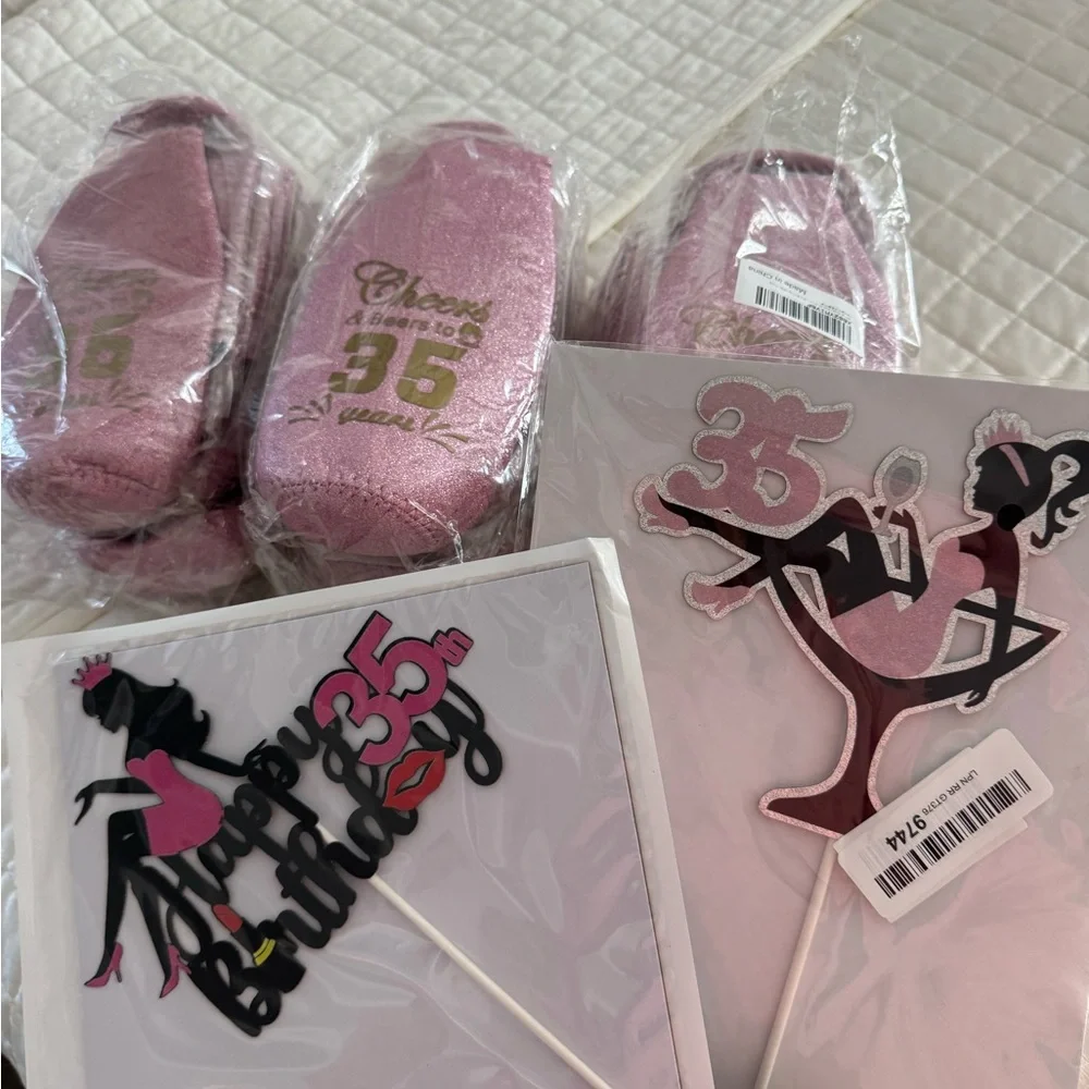 35th Birthday Pink Party Decoration Set